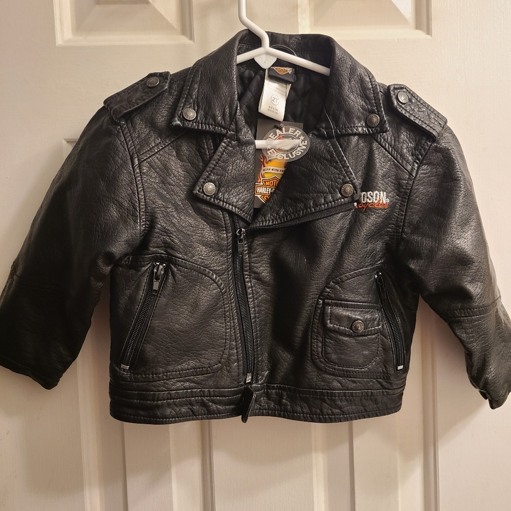 Boys 2t pleather Harley Davidson jacket